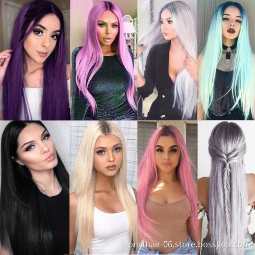 Long Mink Born Straight Hair Grey Green Synthetic Lolita Relaxed Wigs For Women Fashion Female Cosplay Party Christmas Wigs